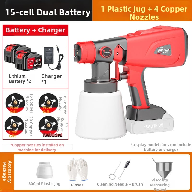 Beppsy електрическа пръскачка за боя, литиево захранвана, за боядисване на стени и коли