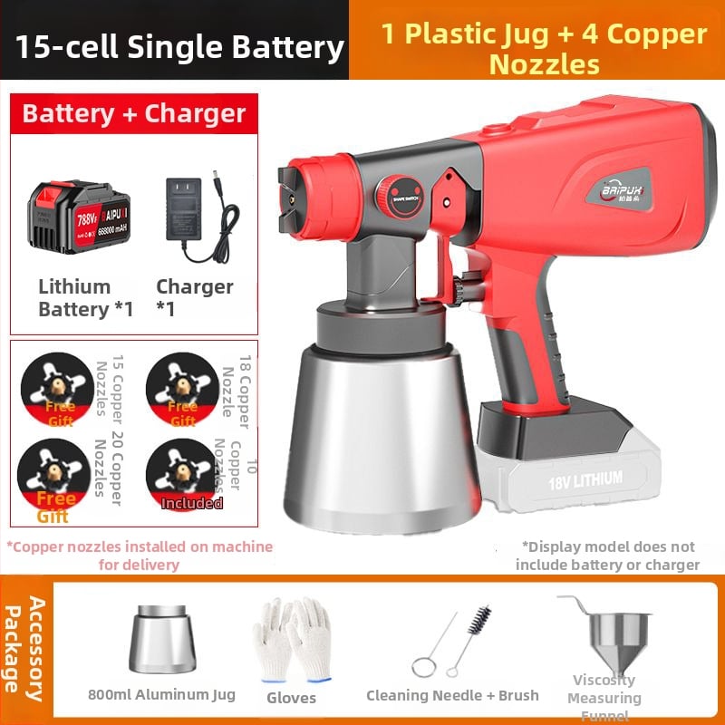 Beppsy електрическа пръскачка за боя, литиево захранвана, за боядисване на стени и коли