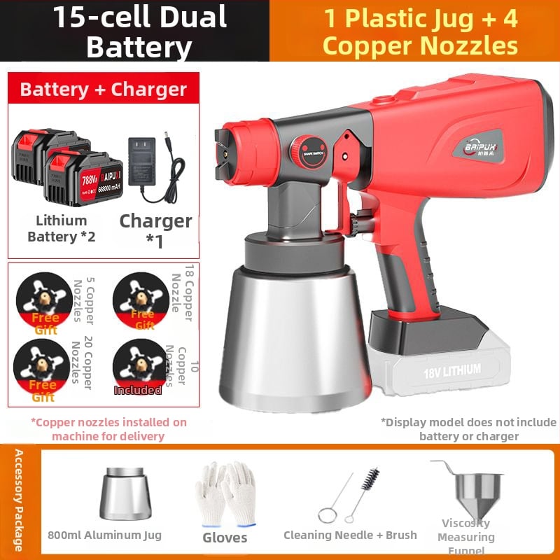 Beppsy електрическа пръскачка за боя, литиево захранвана, за боядисване на стени и коли