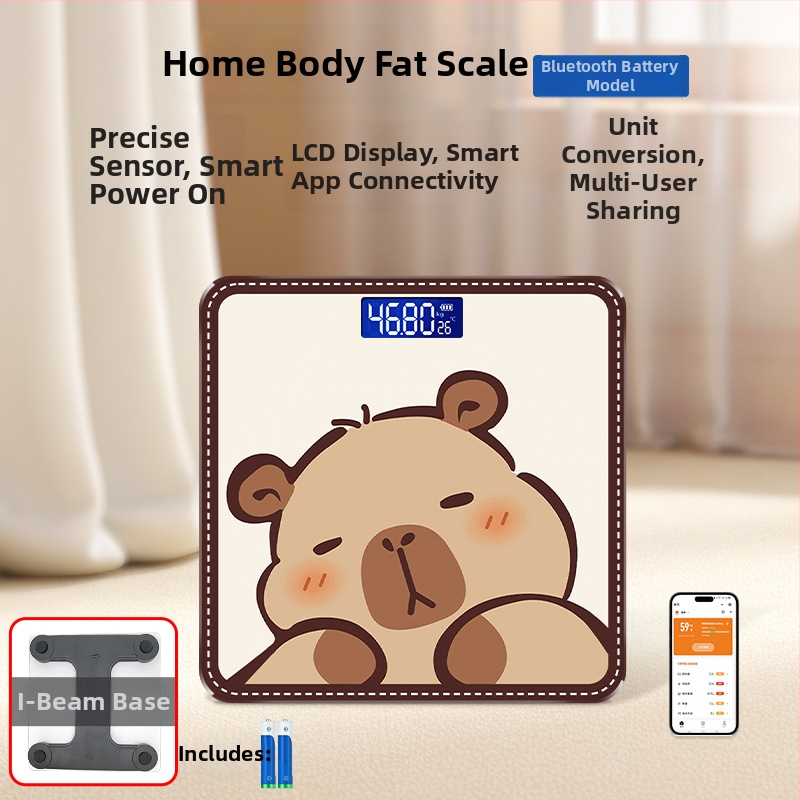 Hongqi HQ-x3006 Везна за телесни мазнини с Bluetooth, HD LCD дисплей, Android съвместимост, USB зареждане/AA батерия, измерване на телесни мазнини и вода