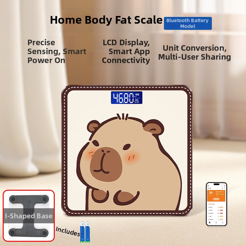 Hongqi HQ-x3006 Везна за телесни мазнини с Bluetooth, HD LCD дисплей, Android съвместимост, USB зареждане/AA батерия, измерване на телесни мазнини и вода