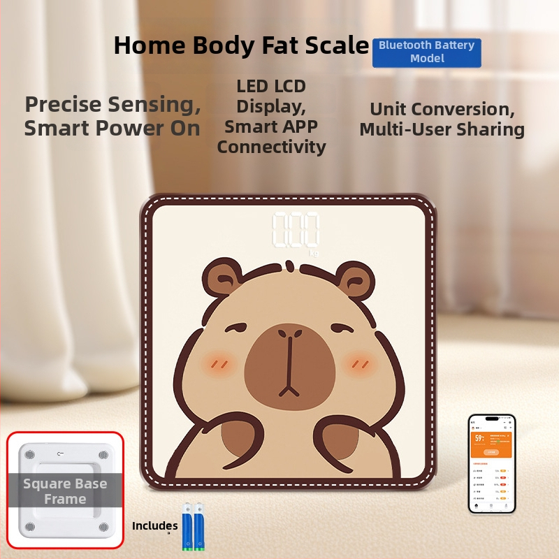Hongqi HQ-x3006 Везна за телесни мазнини с Bluetooth, HD LCD дисплей, Android съвместимост, USB зареждане/AA батерия, измерване на телесни мазнини и вода
