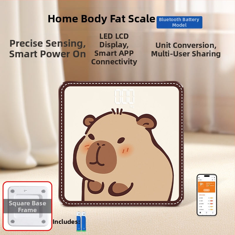 Hongqi HQ-x3006 Везна за телесни мазнини с Bluetooth, HD LCD дисплей, Android съвместимост, USB зареждане/AA батерия, измерване на телесни мазнини и вода