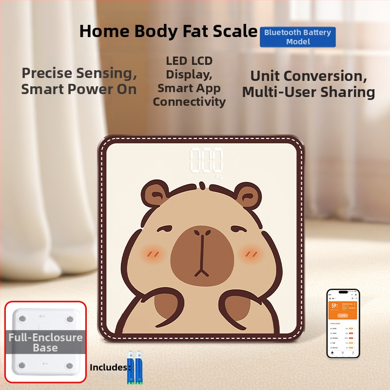 Hongqi HQ-x3006 Везна за телесни мазнини с Bluetooth, HD LCD дисплей, Android съвместимост, USB зареждане/AA батерия, измерване на телесни мазнини и вода