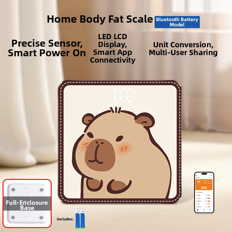 Hongqi HQ-x3006 Везна за телесни мазнини с Bluetooth, HD LCD дисплей, Android съвместимост, USB зареждане/AA батерия, измерване на телесни мазнини и вода