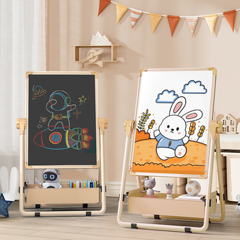 K gyermekeknek készült dupla oldalú mágneses fehér tábla állvánnyal — alumínium keret, könnyen törölhető rajz és írás