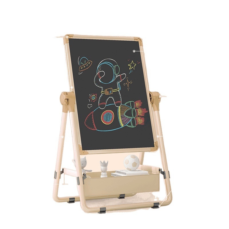 K gyermekeknek készült dupla oldalú mágneses fehér tábla állvánnyal — alumínium keret, könnyen törölhető rajz és írás