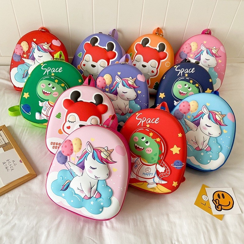 Lasteaia seljakott karikatüürilise dino kujutisega, unisex, EVA materjal, hingav, kõverad õlarihmad