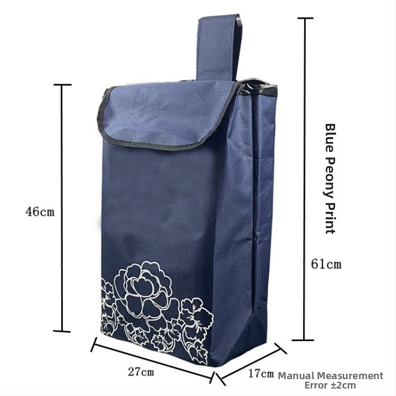 Четириколесна количка за пазар с водоустойчива Oxford чанта, сгъваема, възможност за печат на лого