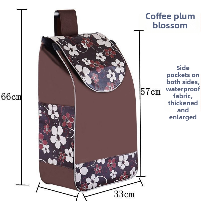 Четириколесна количка за пазар с водоустойчива Oxford чанта, сгъваема, възможност за печат на лого