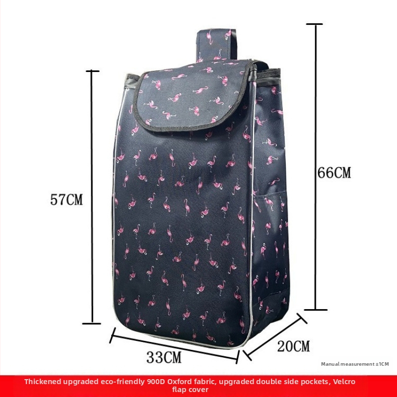 Четириколесна количка за пазар с водоустойчива Oxford чанта, сгъваема, възможност за печат на лого