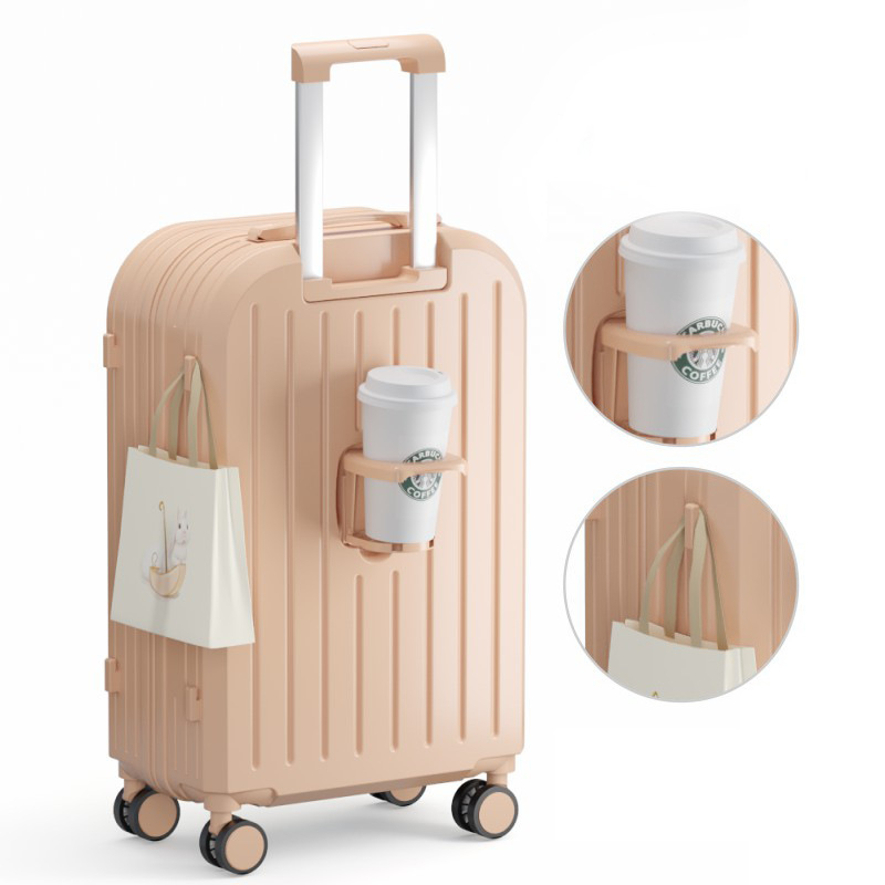 Uniszex utazási koffer, ABS+PC, bővíthető, USB-port