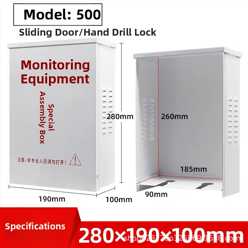 Kamerafelügyeleti kültéri vízálló doboz, melegen galvanizált alacsonyáramkörhöz, falvastagság 0.5-1.0 mm, zománcfinités, modell 201