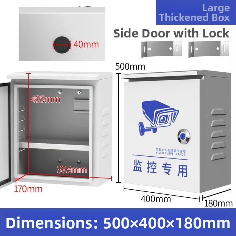 Kamerafelügyeleti kültéri vízálló doboz, melegen galvanizált alacsonyáramkörhöz, falvastagság 0.5-1.0 mm, zománcfinités, modell 201