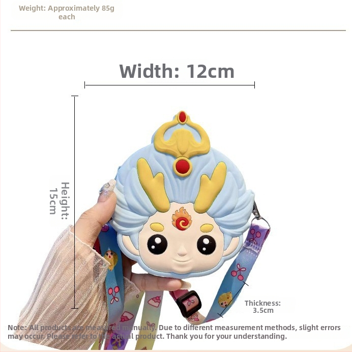 Portofel silicon pentru monede pentru copii cu Nezha și Little Dragon Girl, unisex, impermeabil, ultraușor, model anime