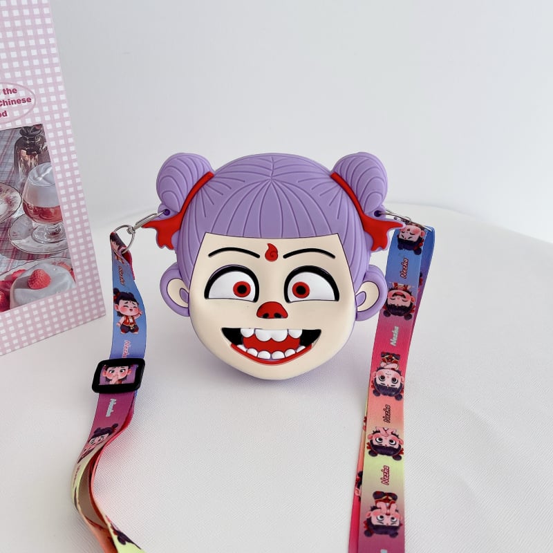Portofel silicon pentru monede pentru copii cu Nezha și Little Dragon Girl, unisex, impermeabil, ultraușor, model anime