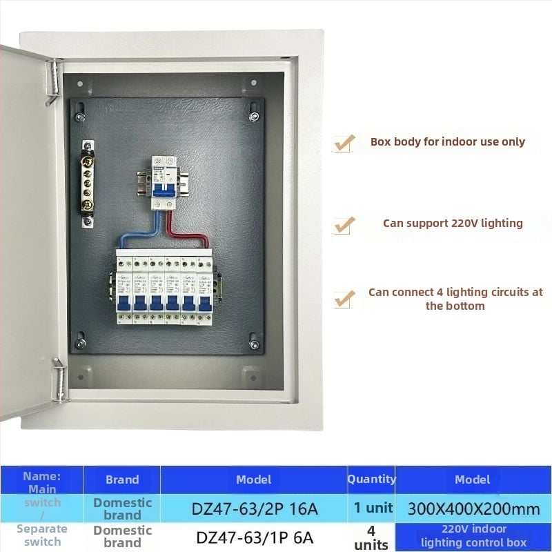 Нисковолтов трифазен четирижилен разпределителен шкаф за външна употреба, водоустойчива кутия за електромер и осветителни ключове