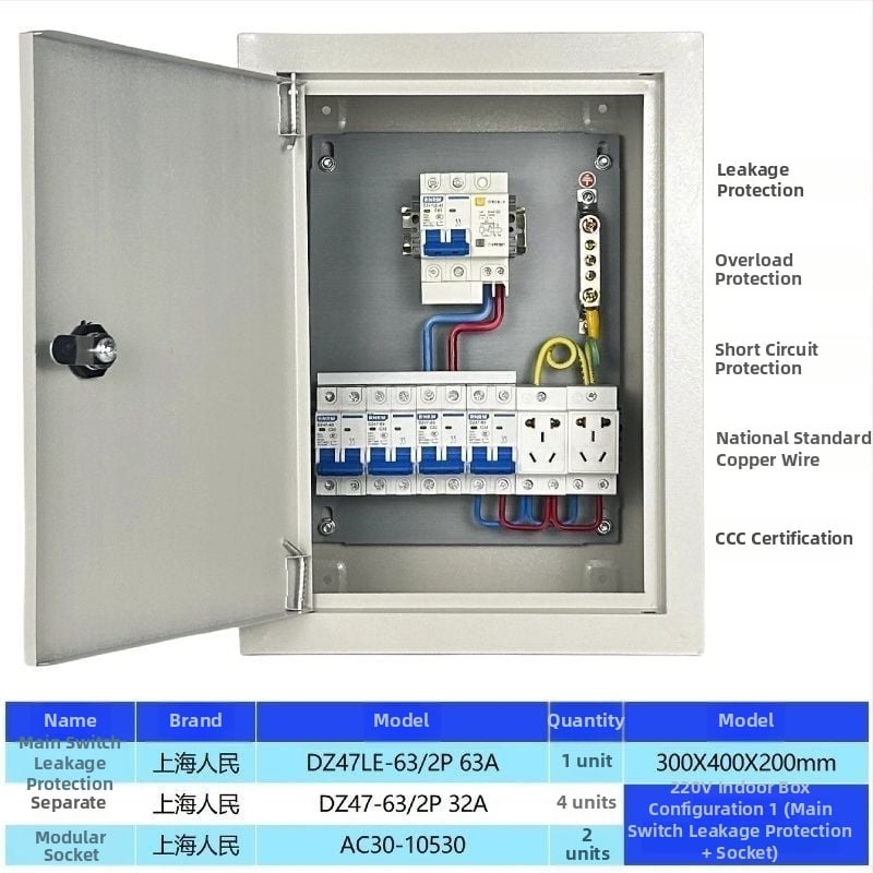 Нисковолтов трифазен четирижилен разпределителен шкаф за външна употреба, водоустойчива кутия за електромер и осветителни ключове