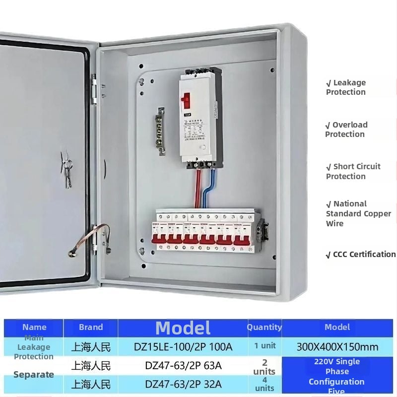 Нисковолтов трифазен четирижилен разпределителен шкаф за външна употреба, водоустойчива кутия за електромер и осветителни ключове