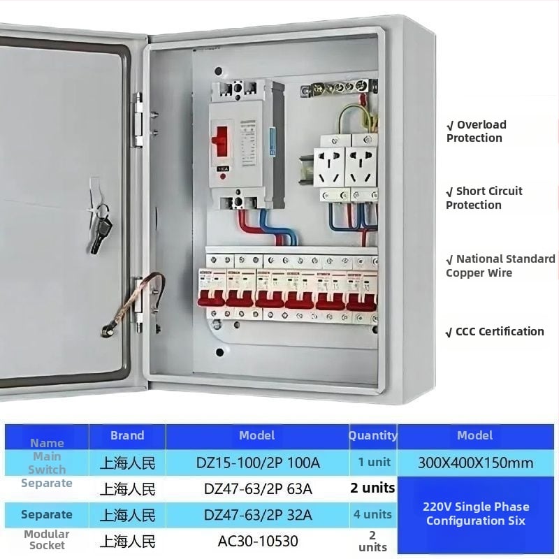 Нисковолтов трифазен четирижилен разпределителен шкаф за външна употреба, водоустойчива кутия за електромер и осветителни ключове