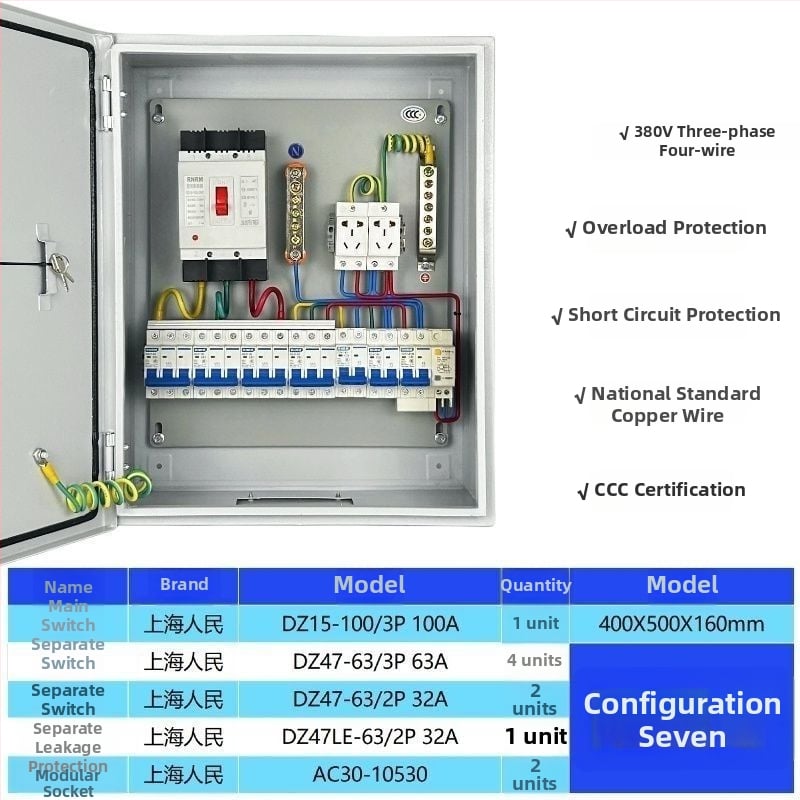 Нисковолтов трифазен четирижилен разпределителен шкаф за външна употреба, водоустойчива кутия за електромер и осветителни ключове