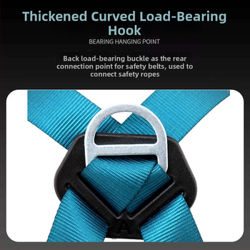 Päťbodový bezpečnostný postroj pre prácu vo výškach, plnohodnotný postroj pre celé telo, dvojité háky, rýchlo zapájací konektor