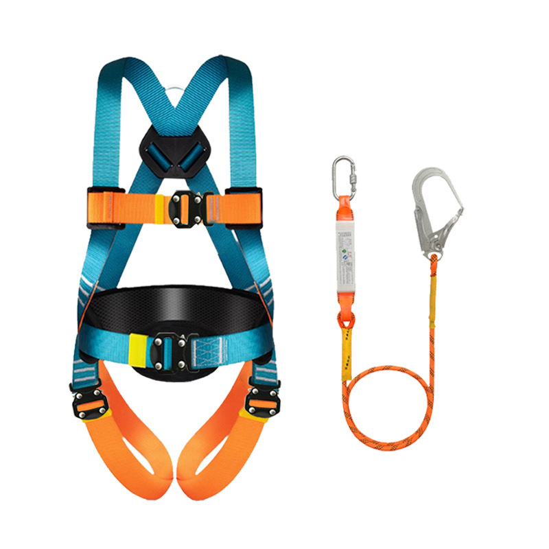 Ham de siguranță cu cinci puncte pentru lucru la înălțime, corp integral, cârlige duble, conector rapid