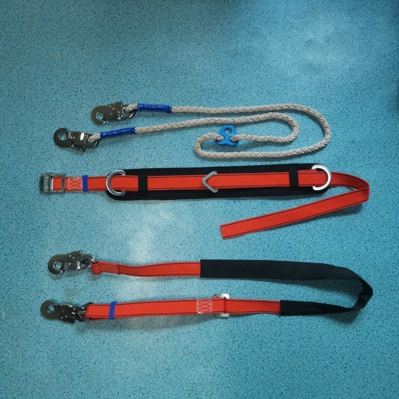 Bandă de siguranță pentru lucrări la înălțime, pentru urcarea pe stâlpi și pe copaci — Jingte