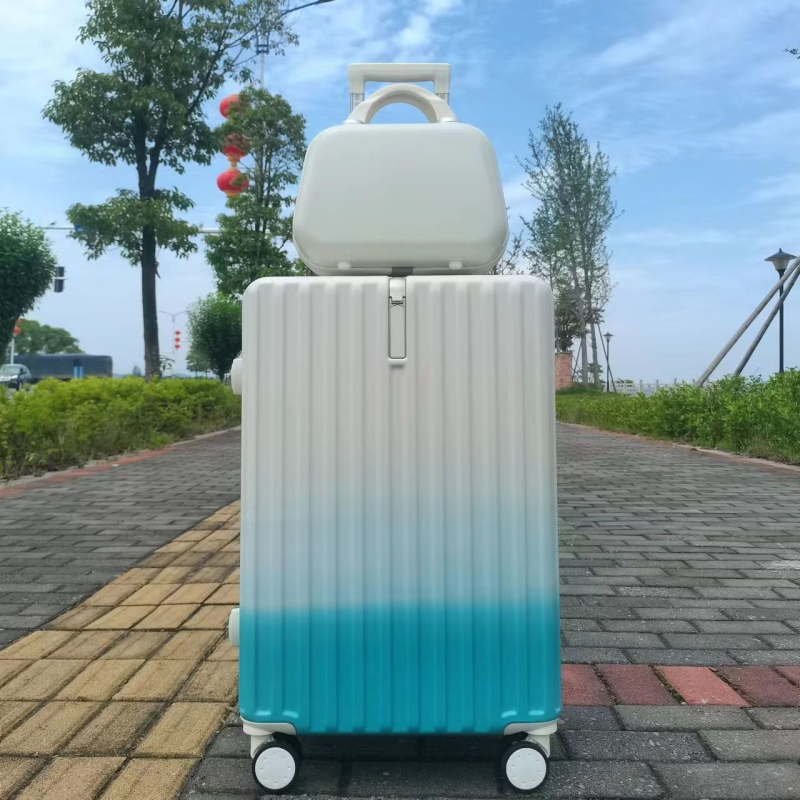 Szénszálas utazótáska cipzárral, univerzális kerekek, egyszerű kombinációs zár