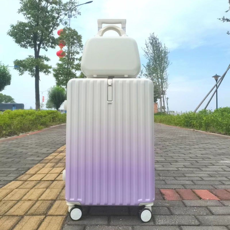 Szénszálas utazótáska cipzárral, univerzális kerekek, egyszerű kombinációs zár