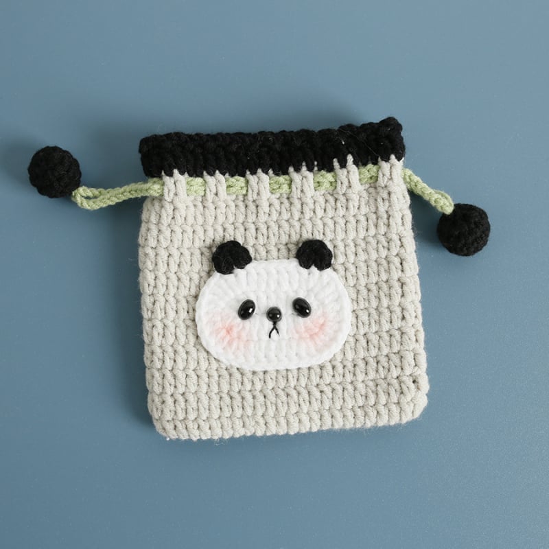 Rankomis megzta vilnos monetų piniginė su vaisių ornamentu, mini raištinė rankinė moterims, kvėpuojanti