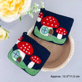 Monetų piniginė iš PU medžiagos, grybų motyvas ir gyvūnų motyvas, DIY kiaulytės dizainas, namų saugojimui