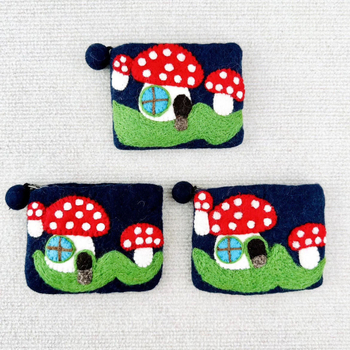 Monetų piniginė iš PU medžiagos, grybų motyvas ir gyvūnų motyvas, DIY kiaulytės dizainas, namų saugojimui