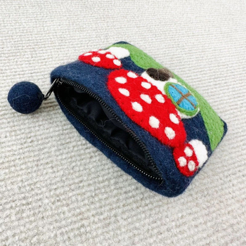 Monetų piniginė iš PU medžiagos, grybų motyvas ir gyvūnų motyvas, DIY kiaulytės dizainas, namų saugojimui