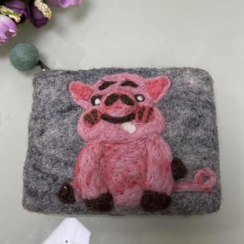 Monetų piniginė iš PU medžiagos, grybų motyvas ir gyvūnų motyvas, DIY kiaulytės dizainas, namų saugojimui