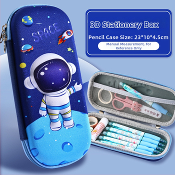 Puzdro na ceruzky s veľkou kapacitou, 3D karikatúra EVA, kozmonaut téma, model D-238, 100 g, možnosť potlače loga