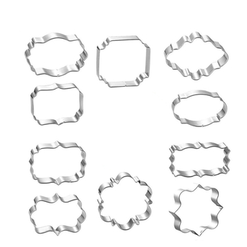 Неръждаеми стоманени DIY форми за печива — комплект от 10 броя, европейски стил огледални рамки за сладки и фондан