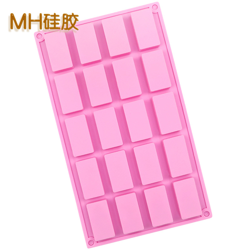 Силиконова форма за шоколад, правоъгълна, 20 вдлъбвания, за печене DIY, хранителен клас