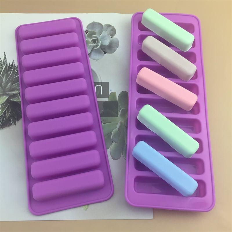 Silikonska kalup za kekse, 10-dijelni set, dugi pravokutni kalup za tortu i čokoladu