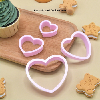 Сърцевидна формичка за сладки - PP пластмаса, форма: сърце, модел за печене