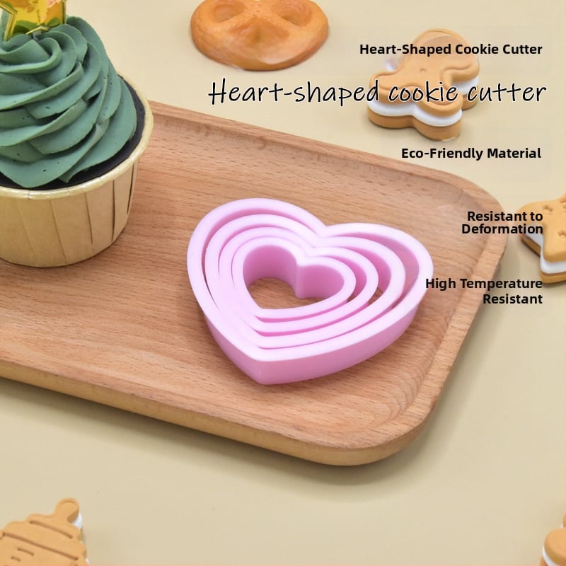 Сърцевидна формичка за сладки - PP пластмаса, форма: сърце, модел за печене