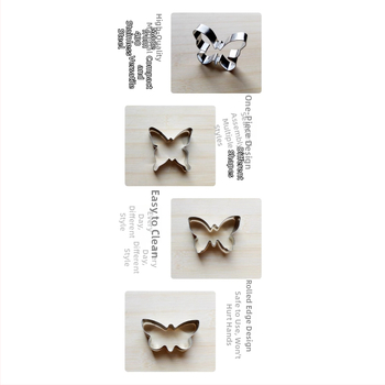 Пеперудени форми за сладки от неръждаема стомана, 5-частен набор (за сладки и плодове)