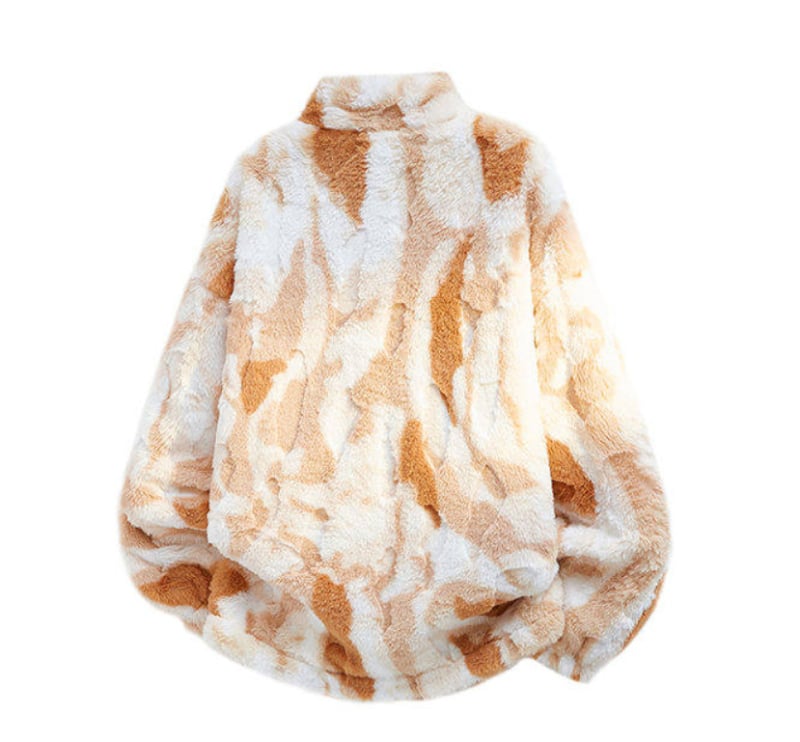 Geacă de iarnă camuflaj pentru bărbați, căptușită cu fleece, guler înalt cu fermoar, croială lejeră, multe buzunare