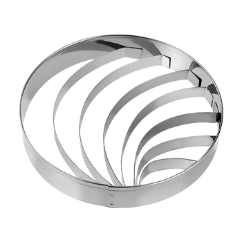 Стоманена форма за бисквити, кръгла, с антизалепващо покритие и прес за мус