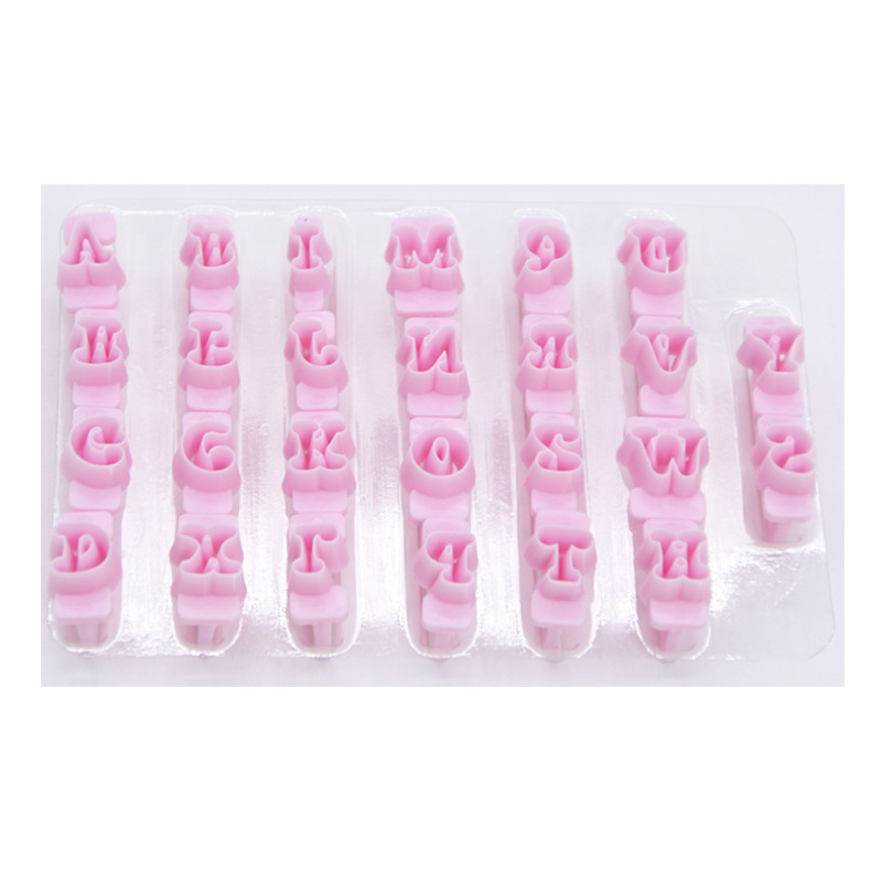 Комплект от 26 форми за английски букви за фондан и бисквитки, главни и малки букви, пластмасови