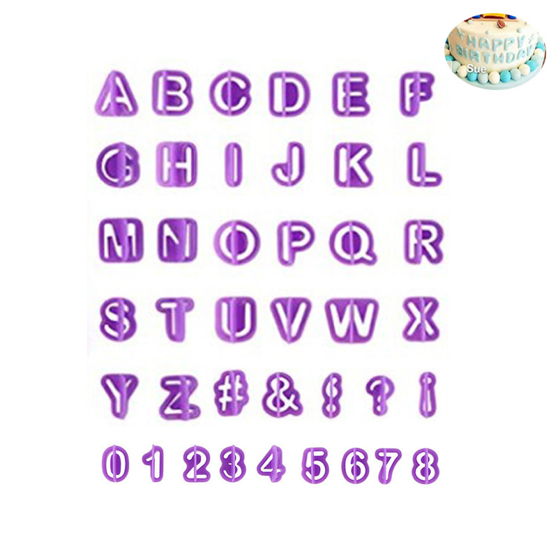 Алфавитно-цифрова пластмасова форма за бисквитки за фондан и украса на торти – неравна форма, DIY инструмент за печене, 40 броя