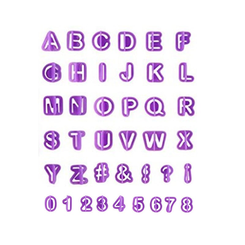 Алфавитно-цифрова пластмасова форма за бисквитки за фондан и украса на торти – неравна форма, DIY инструмент за печене, 40 броя