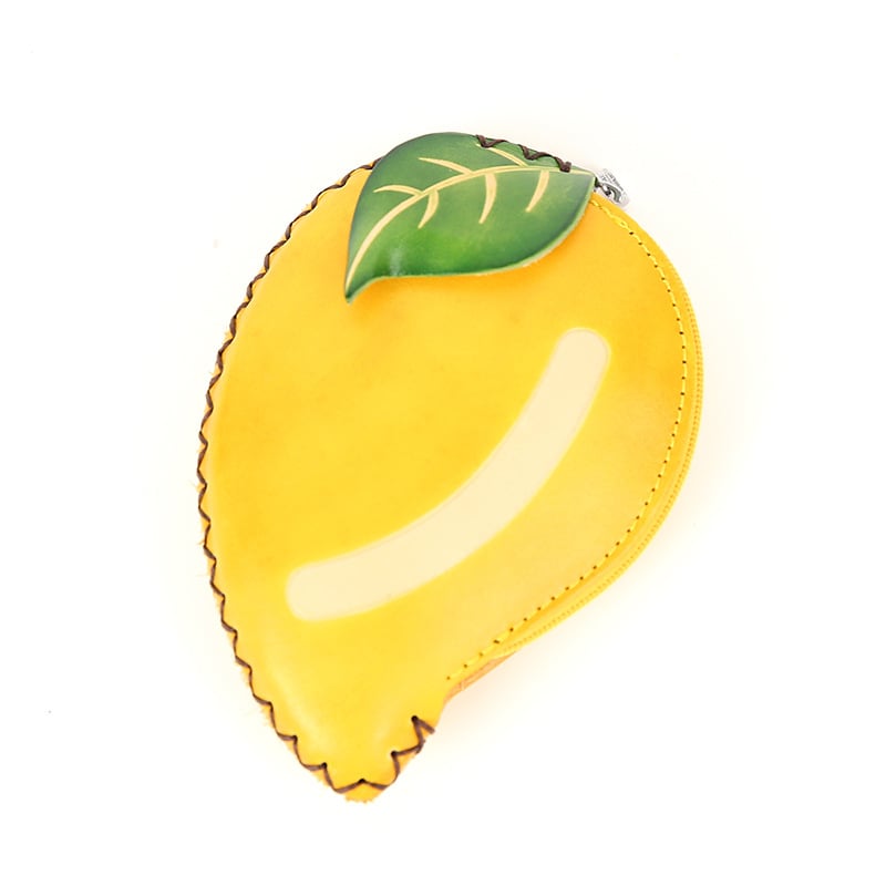 Portofel pentru copii din piele de vacă, stratul întâi, model fructe cu pepene, piele naturală, unisex, pentru școala primară, stil drăguț