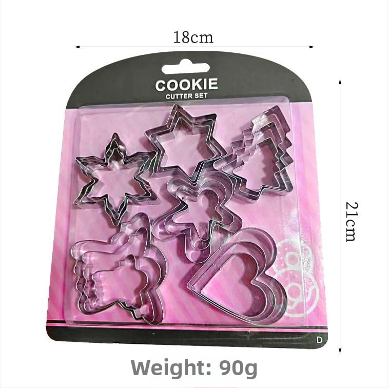 36-частен комплект форми за сладки с букви и цифри, от неръждаема стомана, блистер опаковка, за печене