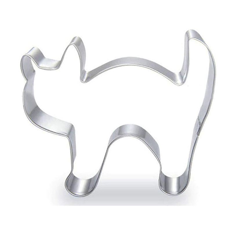 Комплект котешки форми за сладки от неръждаема стомана – 9 части, неравна форма, за DIY печене